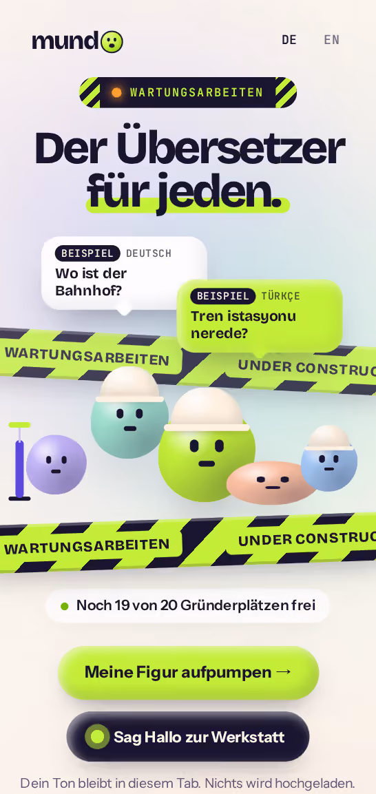 Die Website von Mundo, ganz durchgescrollt